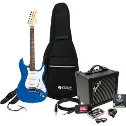 Foto van Fazley fst118bl blauwe elektrische gitaar starterset met versterker