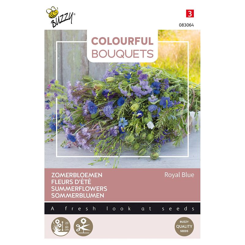 Foto van Buzzy - colourful bouquets, royal blue (blauwe tinten)