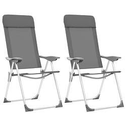 Foto van Vidaxl campingstoelen 2 st inklapbaar aluminium grijs