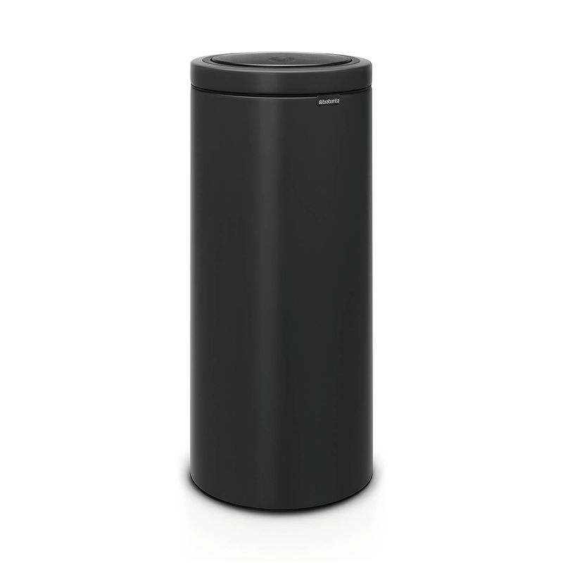 Foto van Brabantia touch bin flat top afvalemmer 30 liter met kunststof binnenemmer - matt black