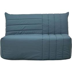 Foto van Becci bz 2-zitsbank - pruisisch blauwe stof - bultex matras - l142 x d101 x h95cm - made in france