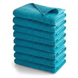 Foto van Outlet badtextiel - set van 8 - badlaken 70x140 - turquoise