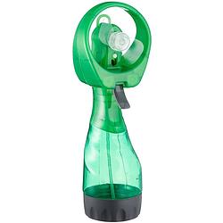 Foto van Cepewa ventilator/waterverstuiver voor in je hand - verkoeling in zomer - 25 cm - groen - handventilatoren