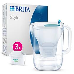 Foto van Brita - waterfilterkan - style cool - blauw - 2,4l + 3 maxtra pro all-in-1 waterfilterpatronen - voordeelverpakking