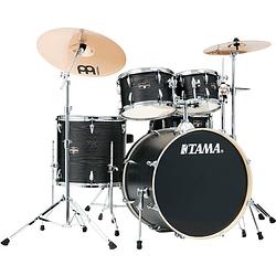 Foto van Tama ie52kh6w-bow imperialstar black oak wrap 5d. drumstel