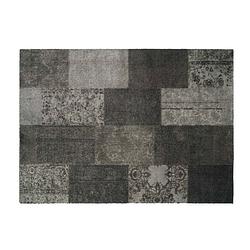 Foto van Schoonloopmat/karpet soft&deco patchwork taupe 140 x 200 cm