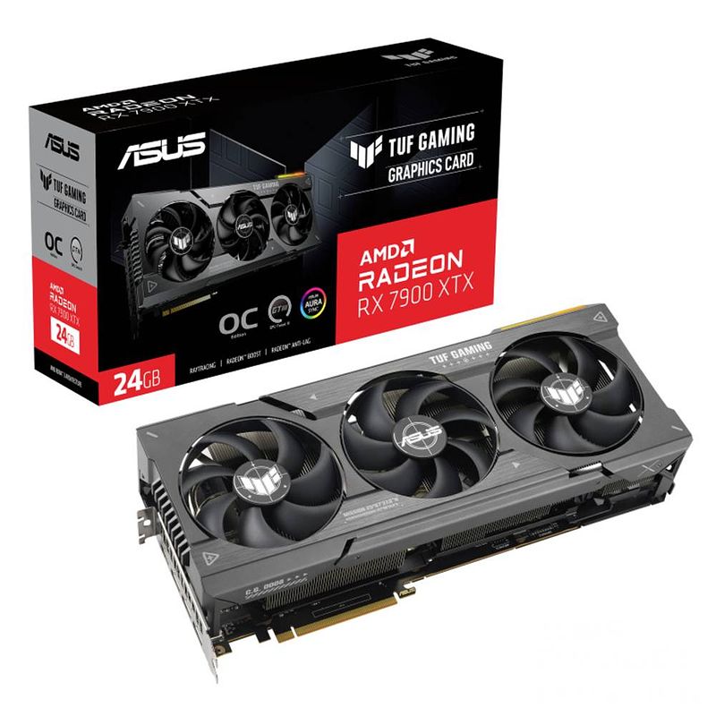 Foto van Asus videokaart amd radeon rx 7900 xtx gaming overclocked 24 gb gddr6-ram pcie hdmi, displayport