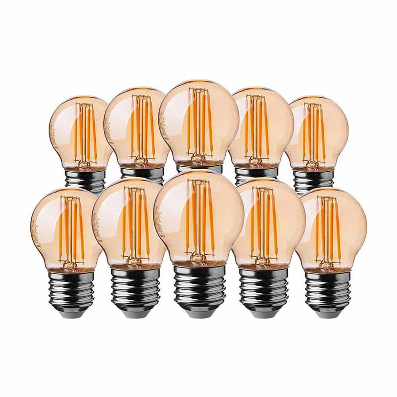 Foto van V-tac vt-1957 10-pack filament led lampen kogel - e27 - 4w - 350 lm -