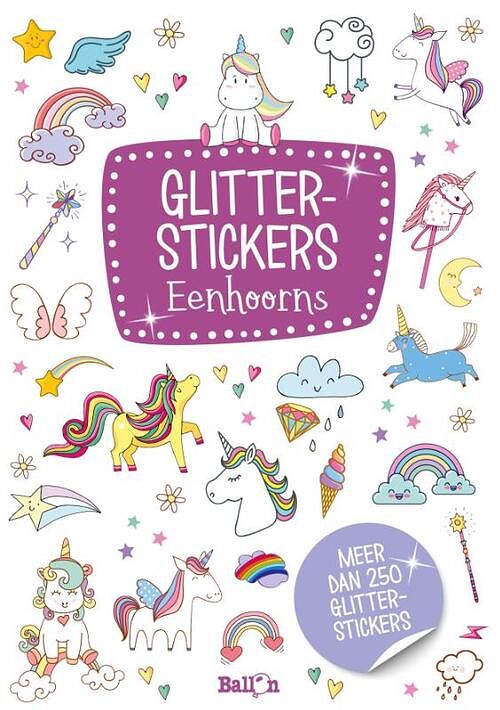 Foto van Glitterstickers eenhoorns - paperback (9789403213477)