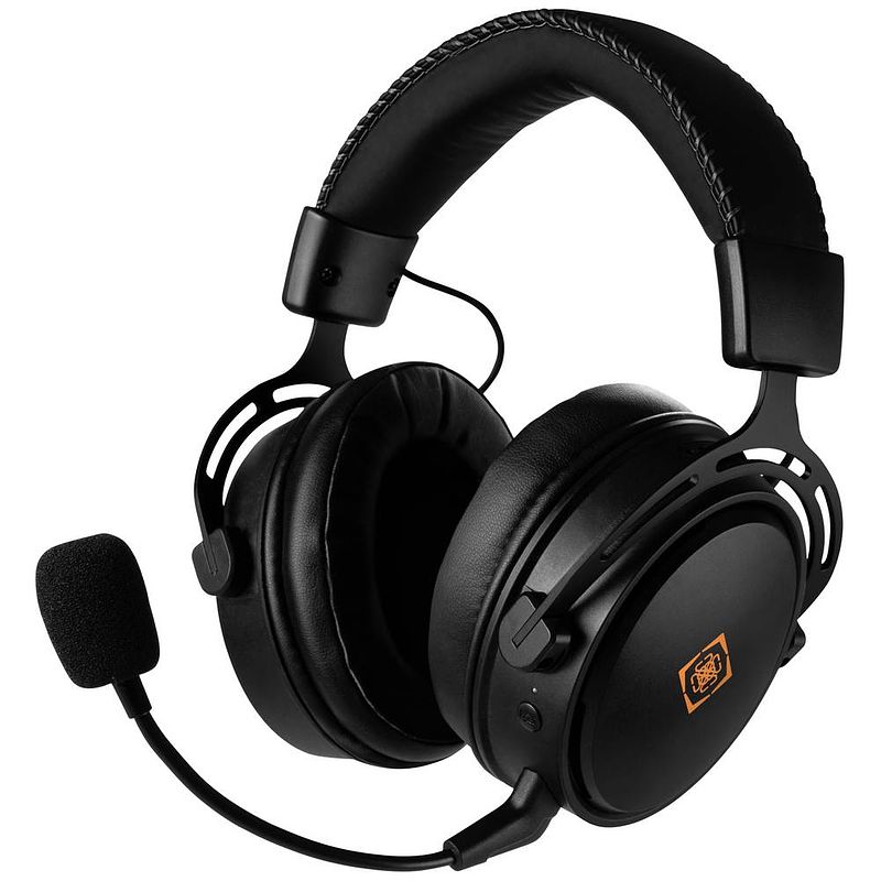 Foto van Deltaco gaming gam-109 over ear headset radiografisch, kabel gamen stereo zwart microfoon uitschakelbaar (mute), volumeregeling