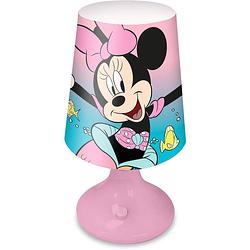 Foto van Disney minnie mouse tafellamp/bureaulamp/nachtlamp voor kinderen - roze - kunststof - 18 x 9 cm - nachtlampjes