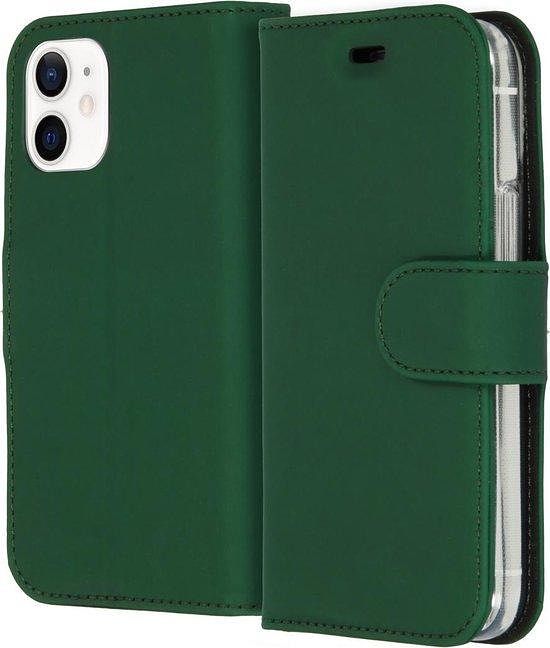 Foto van Accezz wallet softcase bookcase iphone 12 mini telefoonhoesje groen