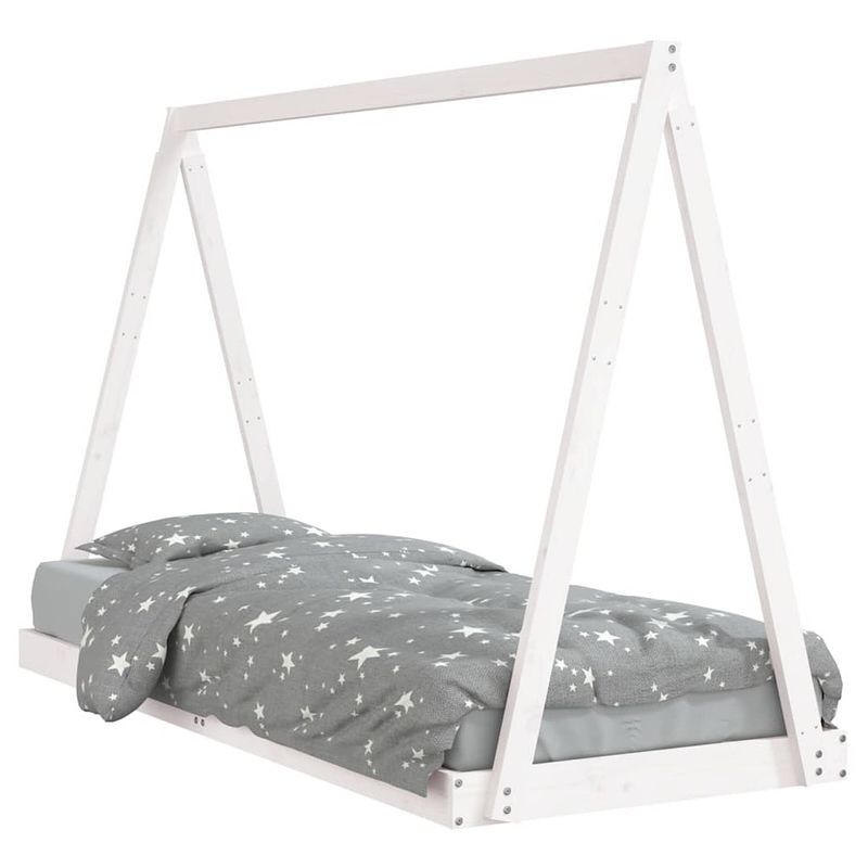 Foto van Vidaxl kinderbedframe 80x200 cm massief grenenhout wit