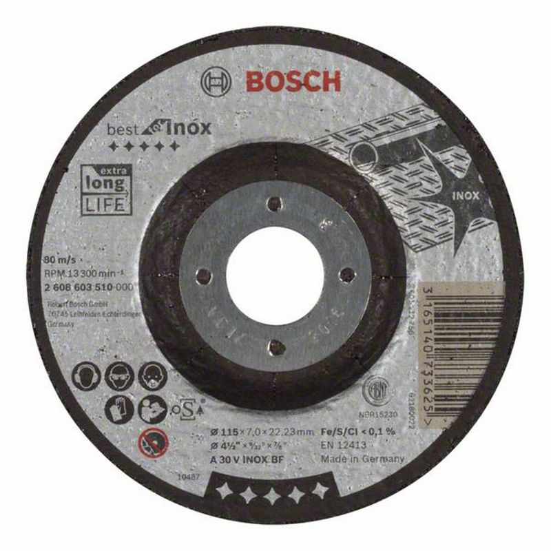 Foto van Bosch accessories bosch 2608603510 afbraamschijf gebogen 115 mm 22.23 mm 1 stuk(s)