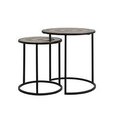 Foto van Side table s/2 max 50x52 cm kome ant.bronze hamm-matt black