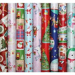 Foto van Präsenta assortiment luxe kerstpapier inpakpapier cadeaupapier voor kinderen zen15 - 200 x 70 cm - 5 rollen