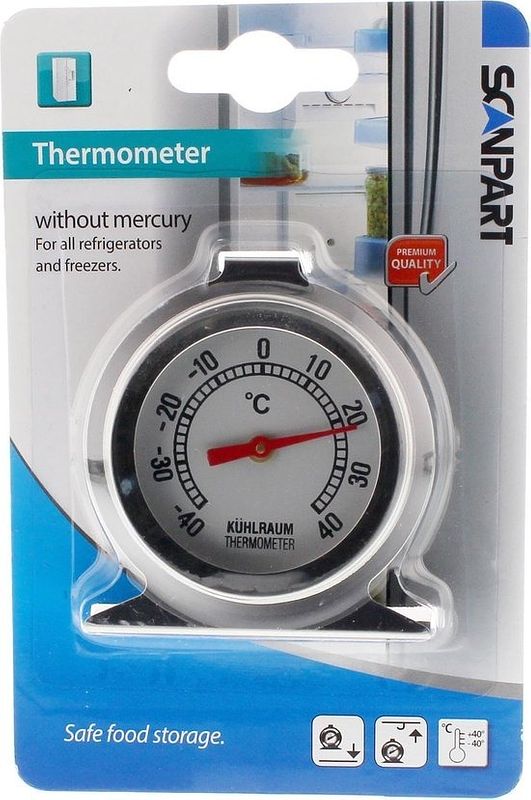 Foto van Scanpart koelkastthermometer roestvrij staal vriezer accessoire zilver