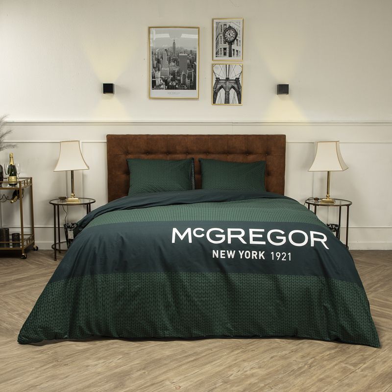 Foto van Mcgregor mcgregor midtown green dekbedovertrek 1-persoons (140 x 240 cm + 1 kussensloop) dekbedovertrek