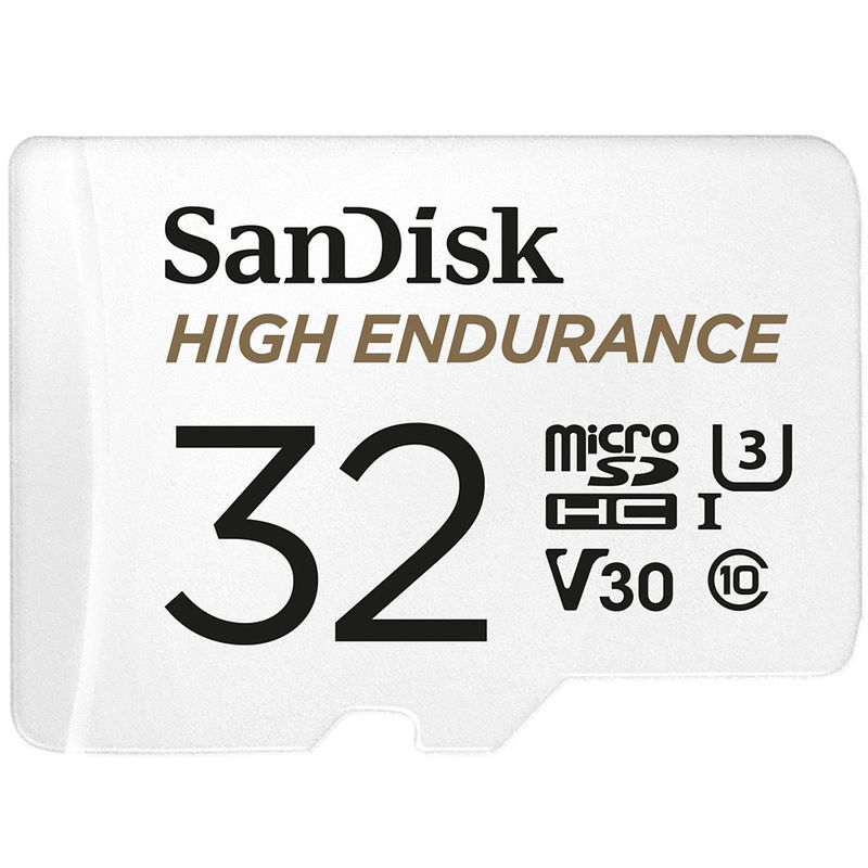 Foto van Sandisk microsdhc high endurance 32gb incl sd adapter micro sd-kaart wit