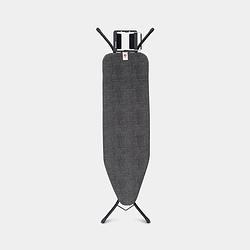 Foto van Brabantia strijkplank b, 124x38 cm denim black met strijkijzerhouder - black