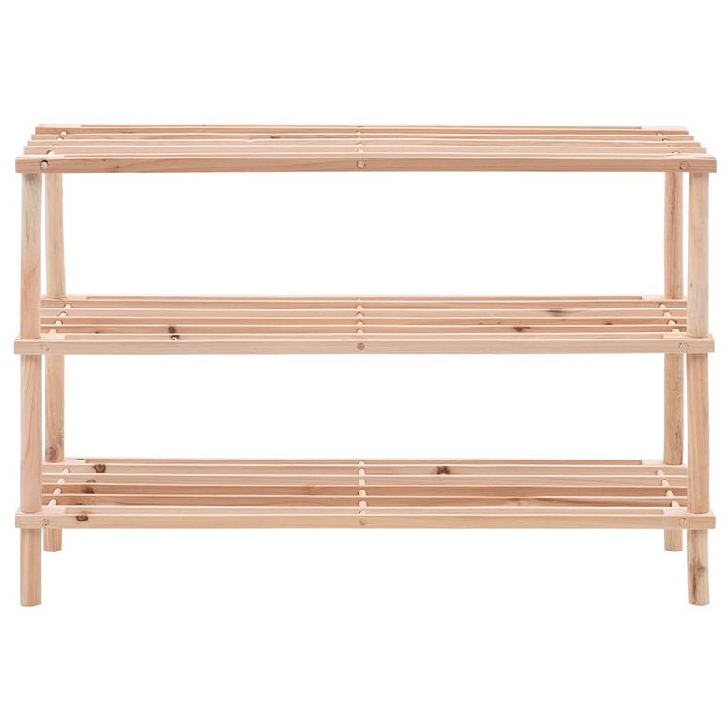 Foto van The living store houten schoenenrek - 74 x 26 x 48.5 cm - 3 lagen