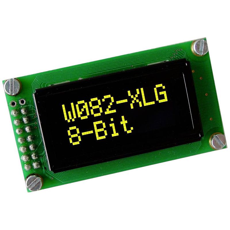 Foto van Display visions oled-display geel-groen 5.55 mm 3.3 v, 5 v aantal cijfers: 2 eaw082-xlg