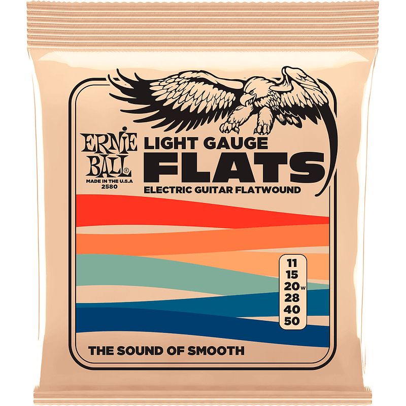 Foto van Ernie ball 2580 flats light gauge 11 - 50 flatwound snarenset voor gitaar