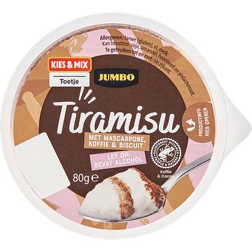 Foto van 75200 gram | jumbo tiramisu met mascarpone, koffie & biscuit, bevat alcohol 80g aanbieding bij jumbo