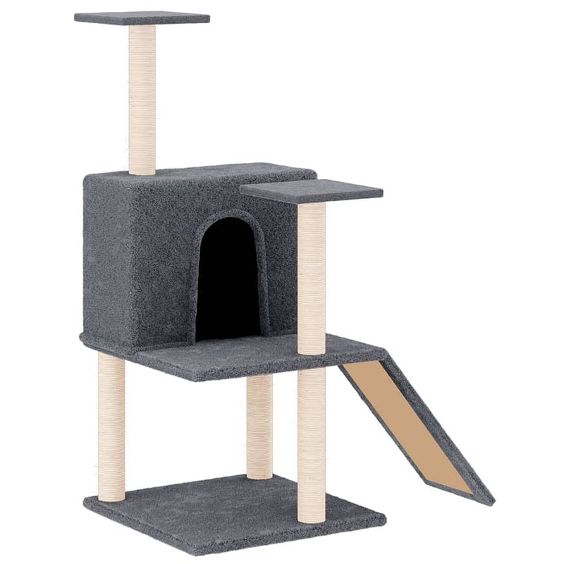 Foto van The living store kattenmeubel - alles-in-één - 78 x 47 x 109 cm - pluche en sisal