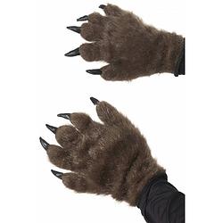 Foto van Halloween - harige dierenpoot / weerwolf handschoenen voor volwassenen - verkleedarmdecoratie