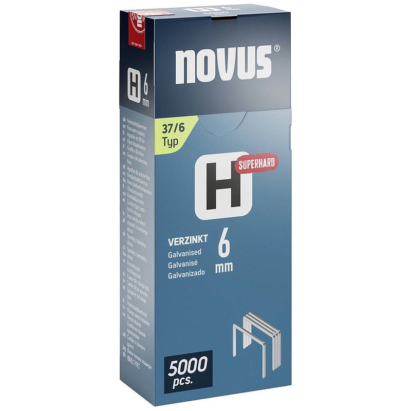 Foto van Novus fijndraadklemmen h type 37 6 mm super hard 5000 stuk(s) 042-0770 afm. (l x b) 6 mm x 10.6 mm