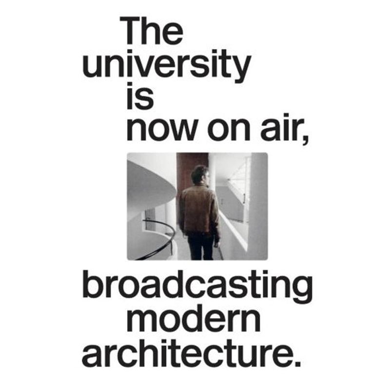 Foto van The university is now on air, broadcasting modern