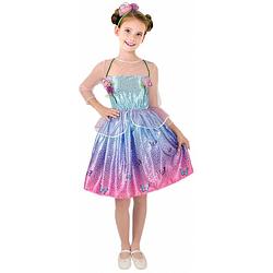 Foto van Barbie verkleedjurk butterfly meisjes polyester lichtblauw 4 jaar