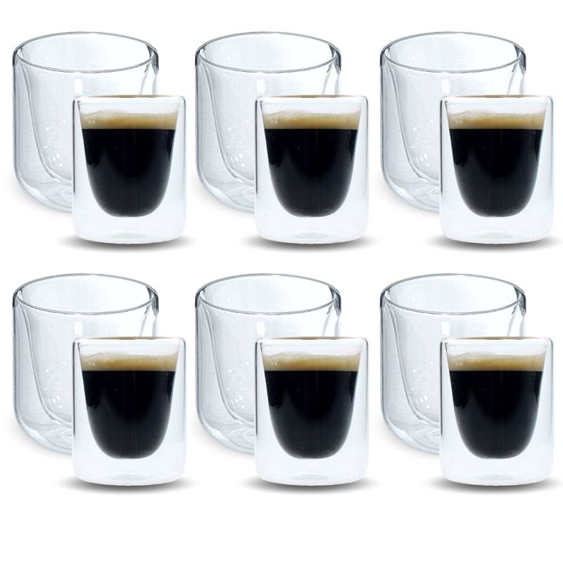 Foto van Otix dubbelwandige glazen koffie en espresso - 12 stuks