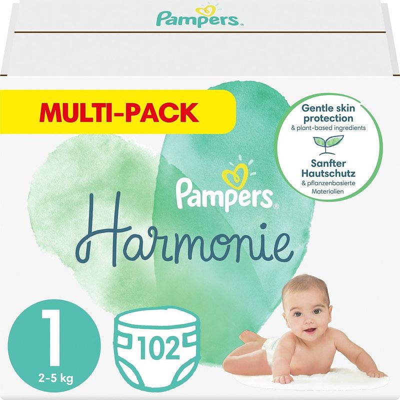 Foto van Pampers - harmonie - maat 1 - mega pack - 102 stuks - 2/5 kg