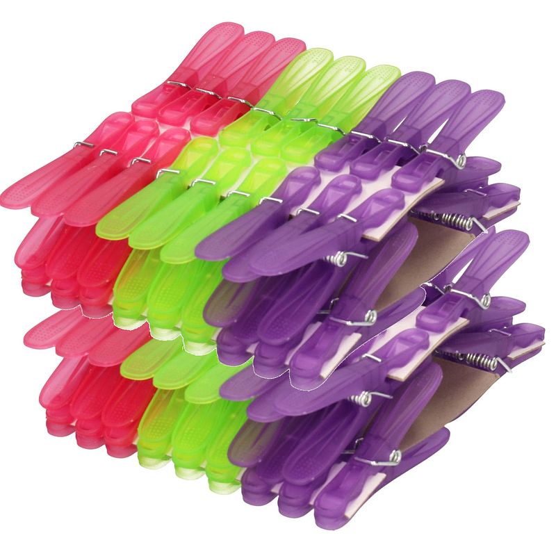 Foto van 72x plastic wasknijpers gekleurd - knijpers