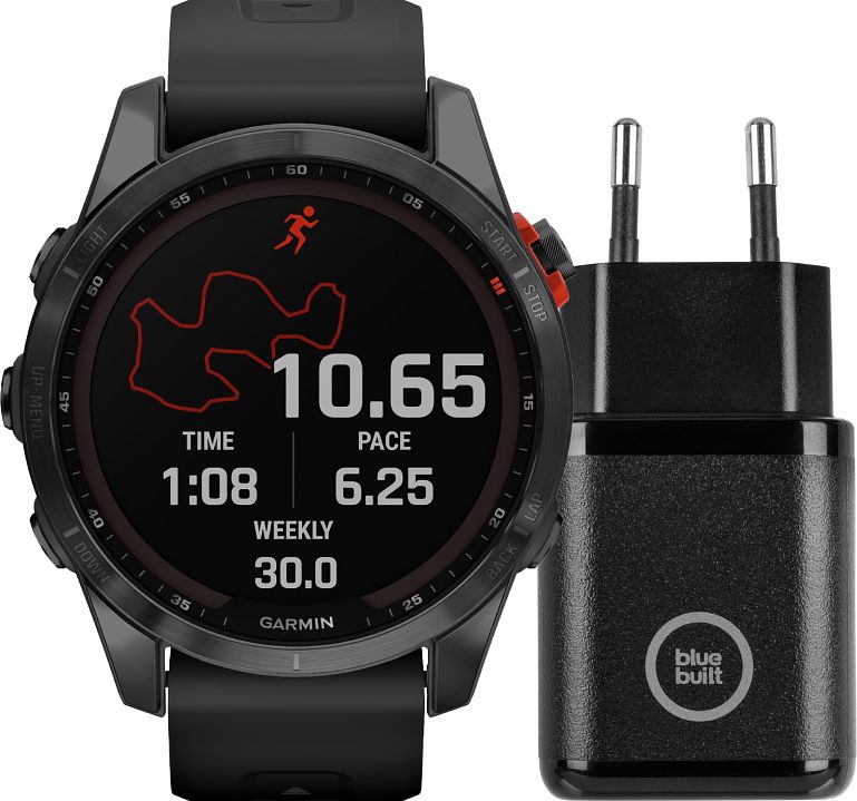 Foto van Garmin fenix 7x solar zwart 51mm + bluebuilt oplader