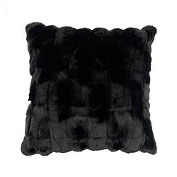 Foto van Heckett & lane fake fur sierkussen delphi - black is black 48x48cm