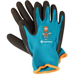 Foto van Gardena tuinhandschoenen junior polyester turquoise/zwart maat 3