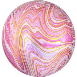 Foto van Amscan folieballon marblez pink 43 cm roze