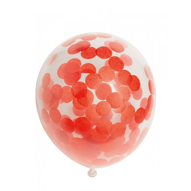 Foto van Wefiesta confettiballonnen 12 cm latex rood 6 stuks