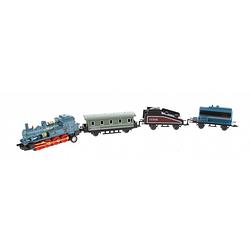 Foto van Johntoy speelgoedtrein met drie wagons 7 cm blauw