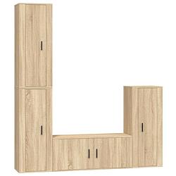 Foto van The living store tv-meubelset - sonoma eiken - 3x 40x34.5x100cm + 1x 100x34.5x40cm