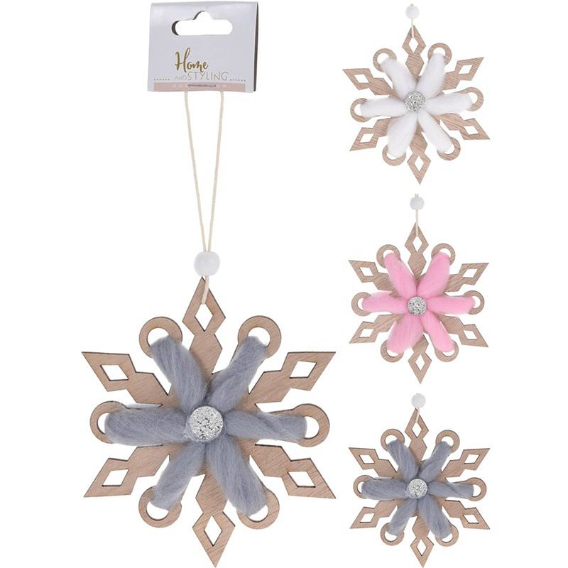 Foto van Home & styling sneeuwvlok hangdeco 13cm