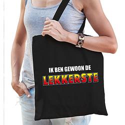 Foto van Ik ben gewoon de lekkerste tas / shopper zwart katoen dames - feest boodschappentassen