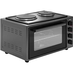 Foto van Wiggo wmo-e4562h(b) - vrijstaande oven met kookplaat 2000w - 45 liter - zwart