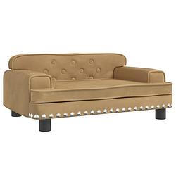 Foto van The living store hondenbed deluxe - fluweel - 70x45x30 cm - bruin