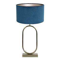 Foto van Light & living jamiri tafellamp - e27 (grote fitting) - blauw en goud