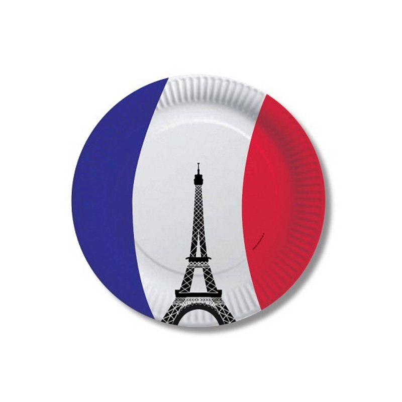 Foto van Frankrijk wegwerp bordjes 20 stuks - feestbordjes