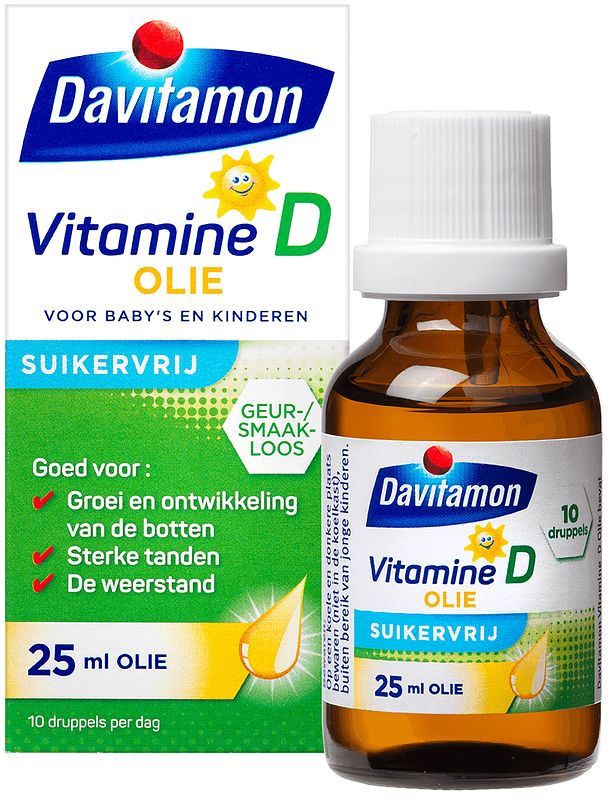 Foto van Davitamon vitamine d olie voor baby's en kinderen 25ml bij jumbo